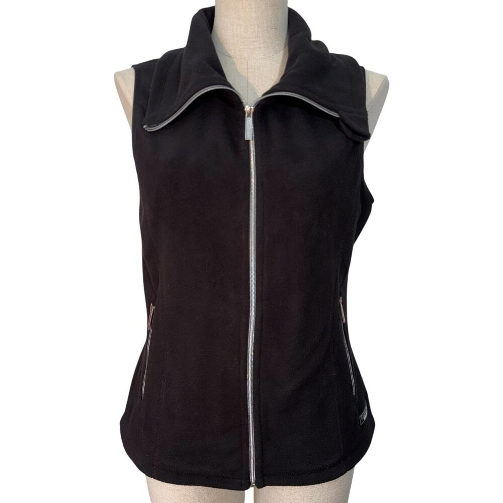 Calvin Klein Performance Fleece Vest Woman’s Black Size Small Zipper Winter